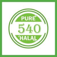 design with halal leaf design 540 vector