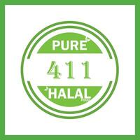 design with halal leaf design 411 vector