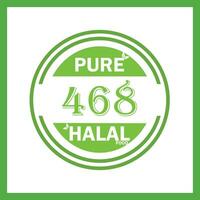 design with halal leaf  design 468 vector