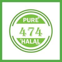 design with halal leaf  design 474 vector