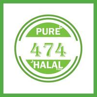 design with halal leaf  design 474 vector