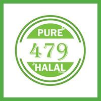 design with halal leaf  design 479 vector