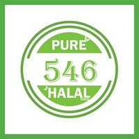 diseño con halal hoja diseño 546 vector