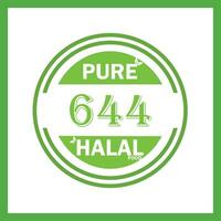 design with halal leaf design 644 vector