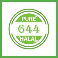 design with halal leaf design 644 vector