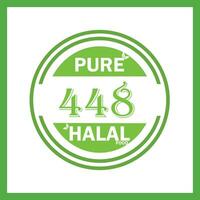 design with halal leaf design 448 vector