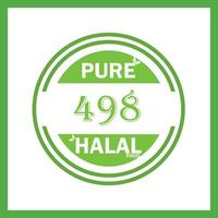 design with halal leaf design 498 vector