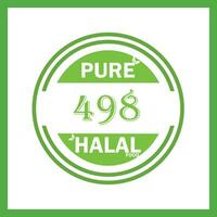 design with halal leaf design 498 vector