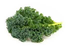 fresh green kale on white background photo