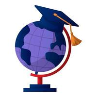 School World map globe. Model of the planet earth. Learn english online. English language school, club, course. Elementary grammar, vocabulary, audio lesson. Learn foreign languages online, education. vector