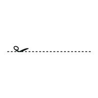 Cut line icon with scissor, cut here guidance, scissors and dash. Coupon mark and symbol for cropping, signifying voucher. Flat vector illustrations isolated in background.