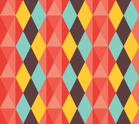 Retro color tartan plaid. Argyle seamless pattern background. Texture design for apparel, textile, garment, fabric, clothing, tile, cover, poster, flyer, banner, wall. Vector illustration.