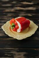 red pepper filled with cream cheese photo