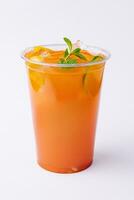 Chinese orange juice with ice and mint photo