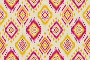 Fabric beautiful ikat pattern art. Ethnic ikat seamless pattern in tribal. American, Mexican style. vector