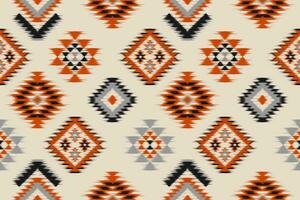 Fabric beautiful ikat pattern art. Ethnic ikat seamless pattern in tribal. American, Mexican style. vector