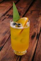 mai tai cocktail with pineapple and rum photo