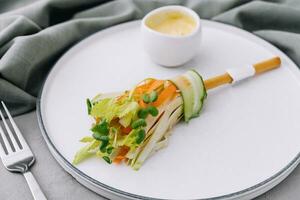 bunch of chopped vegetables on a plate photo