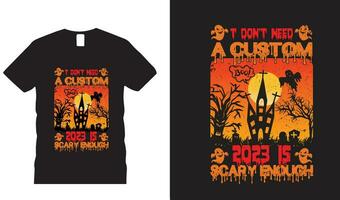 diseño de camiseta de feliz halloween vector