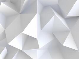 white abstract background. lowpoly backdrop. crumpled paper. 3d illustration photo