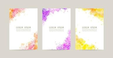 vector watercolor abstract frame set