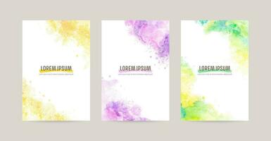 vector watercolor abstract frame set