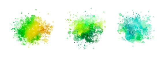 watercolor vector stains. background for texts -green