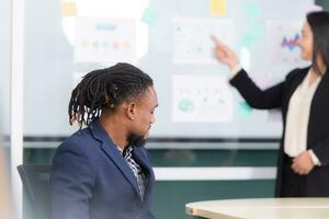 Group of business people working together in a meeting at the office. photo