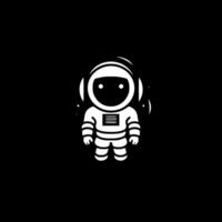 astronauta - negro y blanco aislado icono - vector ilustración