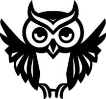 Owl - Black and White Isolated Icon - Vector illustration