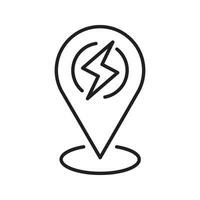 Car charging station marker icon vector