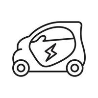 eléctrico coche lineal icono vector