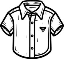 camisa - negro y blanco aislado icono - vector ilustración