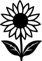 Flower, Black and White Vector illustration