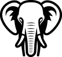 elefante - negro y blanco aislado icono - vector ilustración