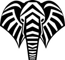 Elephant, Black and White Vector illustration