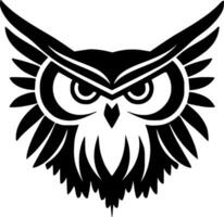 Owl, Black and White Vector illustration