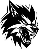 Wolf, Black and White Vector illustration