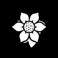 Flower - Black and White Isolated Icon - Vector illustration