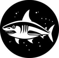 Shark - Black and White Isolated Icon - Vector illustration