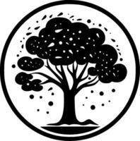 árbol, negro y blanco vector ilustración