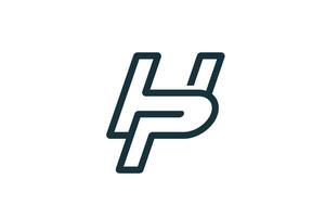 modern letter h and p logo design vector