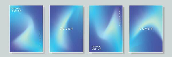 modern blue color gradation cover design vector collection