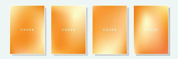 orange color gradation cover collection, background template vector