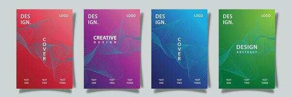 colorful modern abstract wavy cover collection vector design