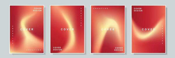 modern red color gradation cover design vector collection