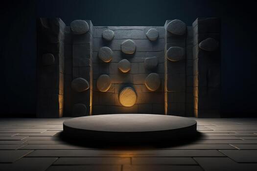 Ai Generative Photo of a podium in space for product presentation