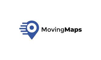 Map location moving logo tech point for internet company vector