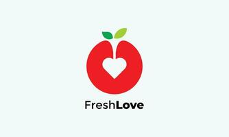 Love of apple logo style for fruit business vector