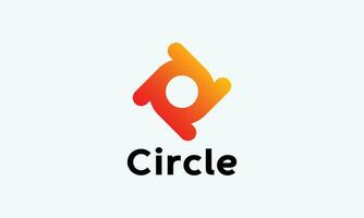 Circle fire flame hot logo minimalist style vector